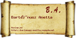 Bartánusz Anetta névjegykártya